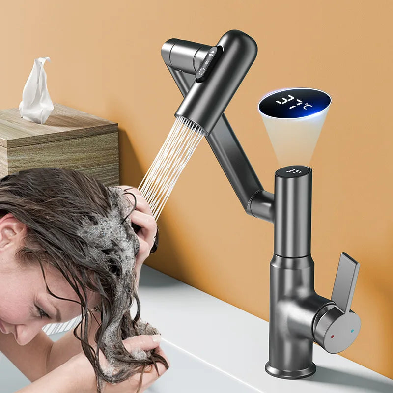 LED Faucet installed on sink